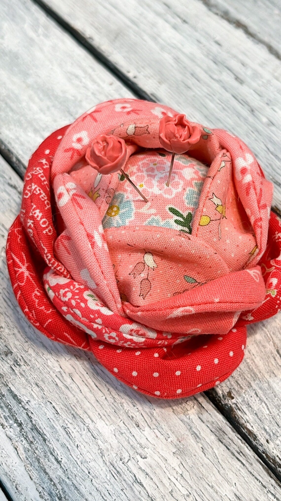 Rosebud and Bee Pincushion | Kit with Pattern