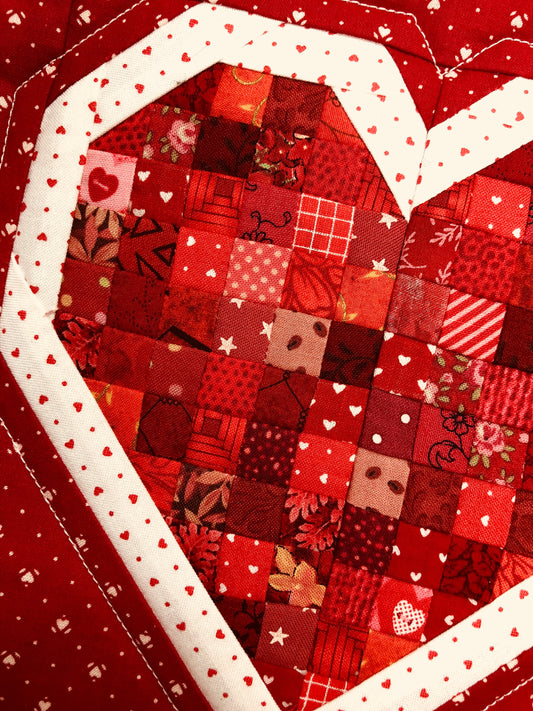 Heart Petite Patchwork Mini Quilt | PDF Pattern