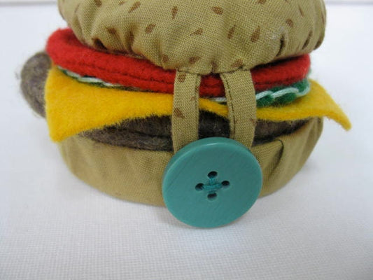 Hamburger Pincushion & Needle Minder | Paper Pattern