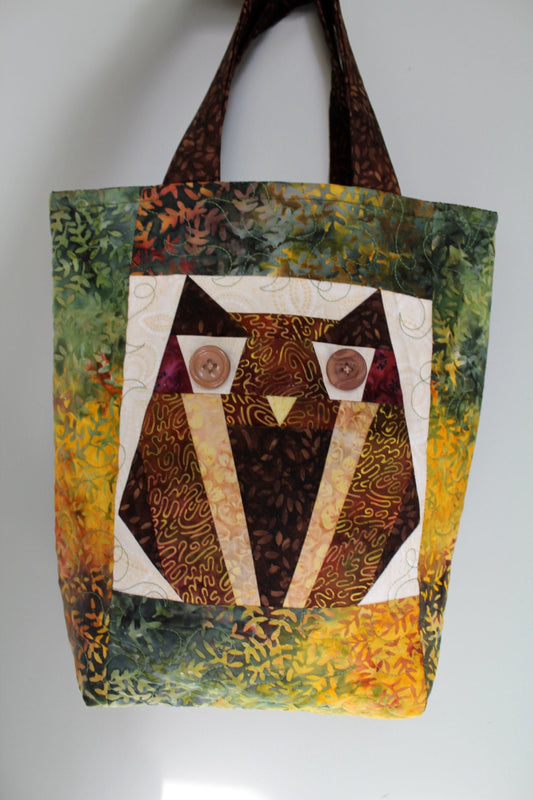 Paper Pieced Owl Bag | Learn Paper Piecing | Paper Pattern
