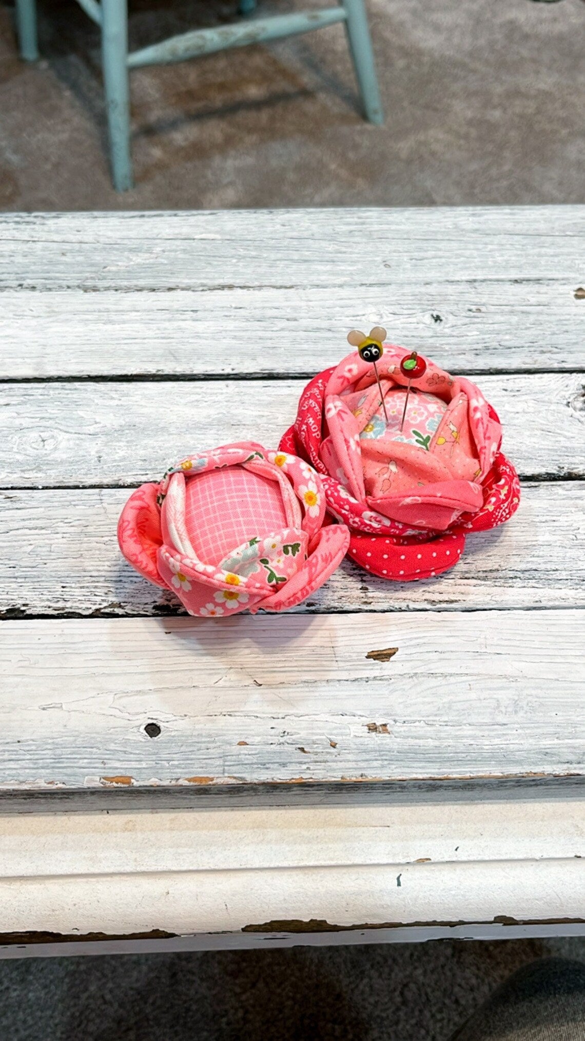 Rosebud and Bee Pincushion | Kit with Pattern