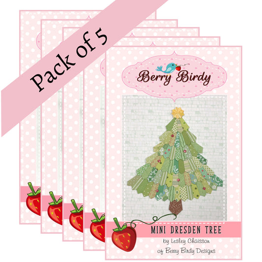 Holiday Tree Mini Dresden Wall Hanging | Pattern Pack of 5
