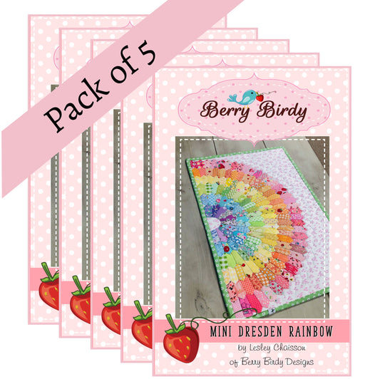 Rainbow Mini Dresden Wall Hanging | Pattern Pack of 5