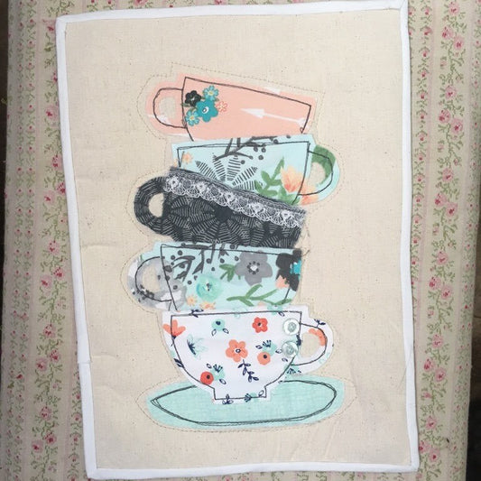 Teacups & Birdies Mini Quilt Set | PDF Pattern