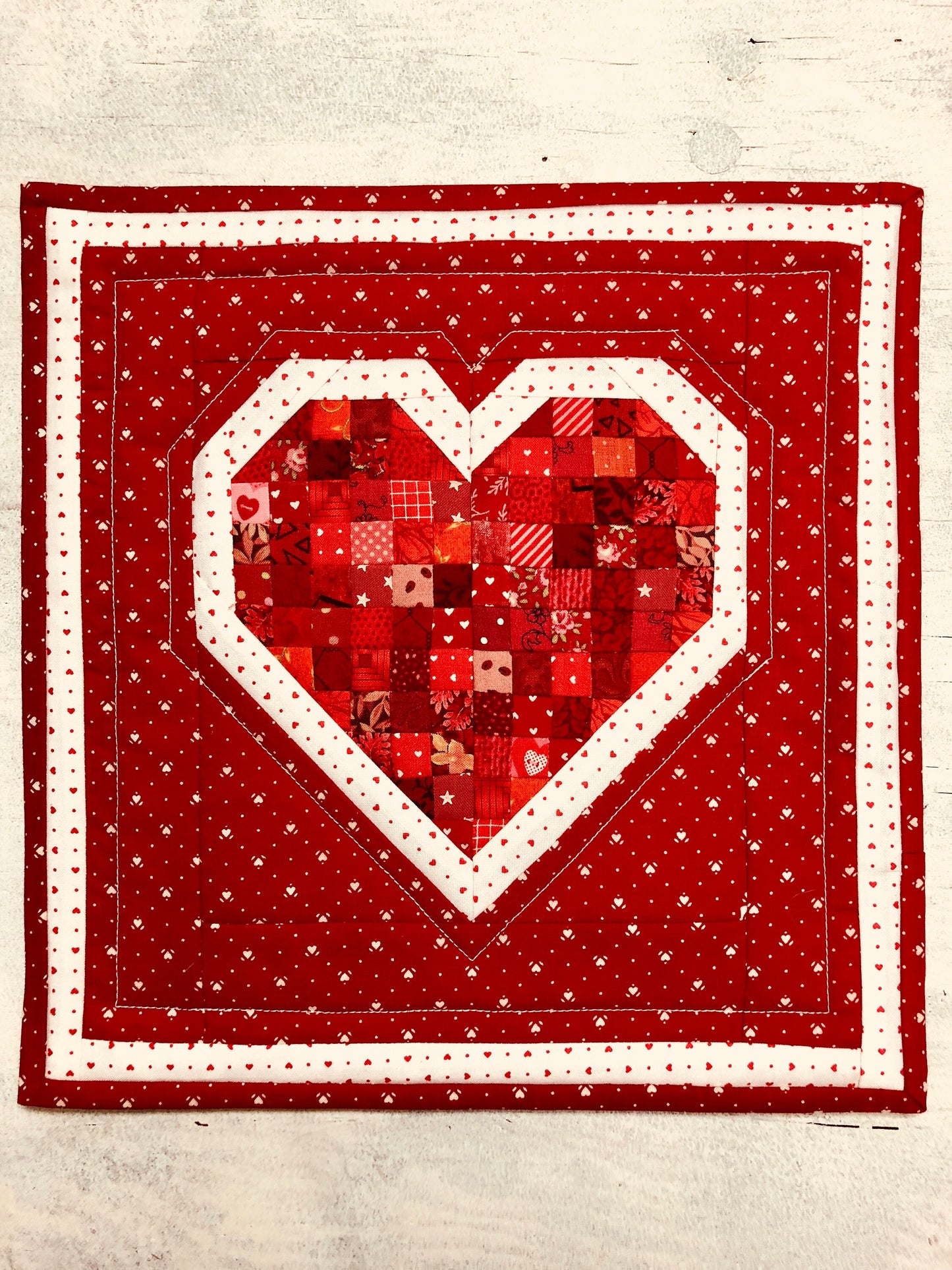 Heart Petite Patchwork Mini Quilt | PDF Pattern